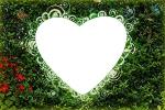 طرح لایه باز قاب عکس و فریم برای فتوشاپ با موضوع قلب سبز